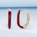 925 Sterling Silver Plated Rose Gold Enamel Earrings for Women-2