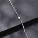 925 Sterling Silver Moissanite Heart Bracelet for Women - Silver - 15+6cm Length, 0.3cm Thickness-4