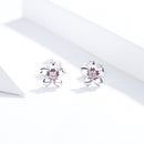 925 Sterling Silver Earrings with CZ in Pavé Setting-5