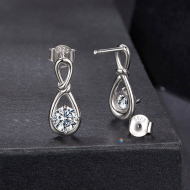 925 Sterling Silver 0.5 Carat Moissanite Earrings for Women - 0