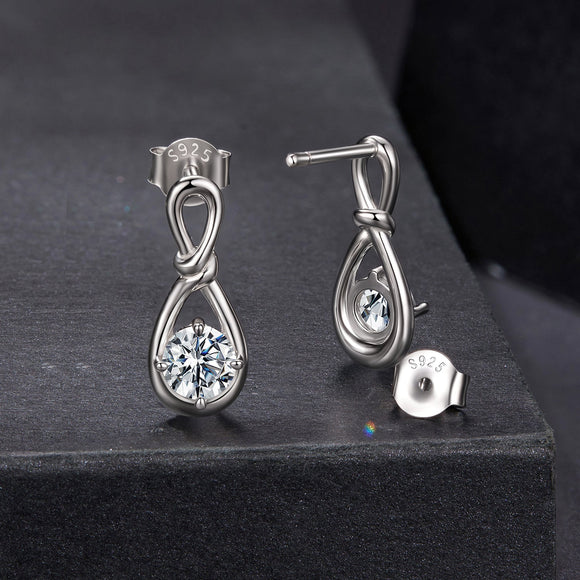 925 Sterling Silver 0.5 Carat Moissanite Earrings for Women