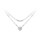 925 Sterling Silver 6.5mm Moissanite Necklace with Pavé Setting for Women-2