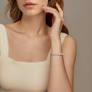 925 Sterling Silver 15+6cm White Gold Plated Bracelet with Quality Shell Pearl & CZ for Women-7