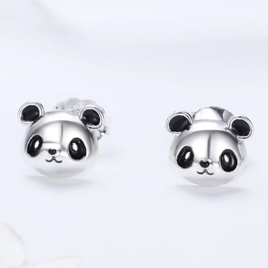 925 Sterling Silver Oxidized Enamel Earrings - 0