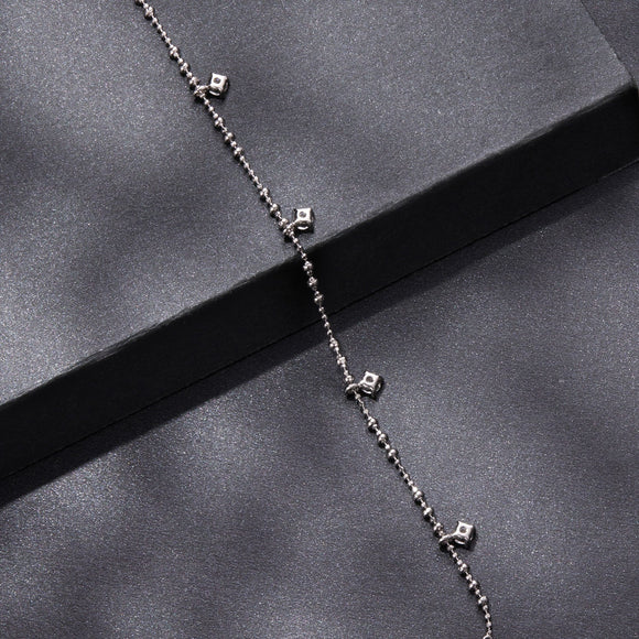 925 Sterling Silver & Moissanite Bracelet for Women - 15+6cm, Plated White Gold