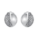 925 Sterling Silver Oxidized Silver Earrings 1.2*0.6cm for Women-1