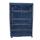 Storage Shelving Unit Cover, fits racks 48"W x 18"D x 72"H one side see through panel in Dusty Blue-1