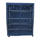 Storage Shelving Unit Cover, fits racks 60"W x 24"D x 72"H one side see through panel in Dusty Blue-1