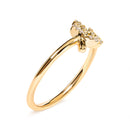 10K Yellow Gold 1/10 Cttw Diamond Leaf and Branch Ring (H-I Color, I1-I2 Clarity) - Ring Size 7-3