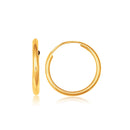 10k Yellow Gold Polished Endless Hoop Earrings (16mm Diameter)-1