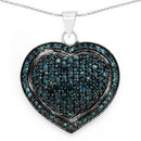 1.25 Carat Genuine Blue Diamond .925 Sterling Silver Pendant-1