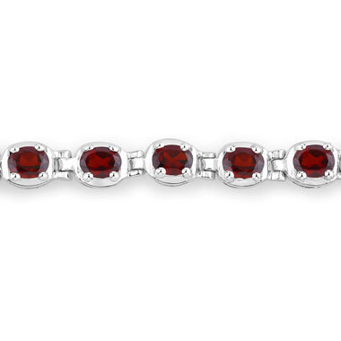 1.80 Carat Genuine Garnet .925 Sterling Silver Bracelet - 0