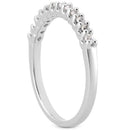 14k White Gold Fancy U Setting Shared Prong Diamond Wedding Ring Band-2