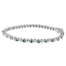 14K White Gold Round-Cut Blue Diamonds Bracelet (3.00 cttw, Blue Color, Clarity)-1