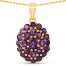 4.04 Carat Genuine Amethyst .925 Sterling Silver Pendant-1
