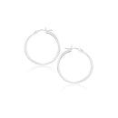 14k White Gold Polished Hoop Earrings (20 mm)-1