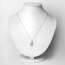 0.76 Carat Genuine Aquamarine and White Diamond 14K Yellow Gold Pendant-3