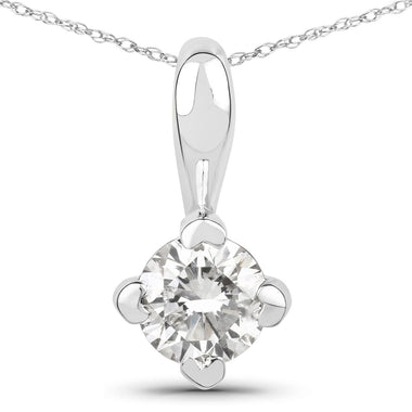 0.33 Carat Genuine Lab Grown Diamond 14K White Gold Pendant