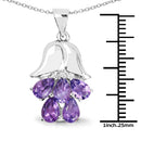 1.85 Carat Genuine Amethyst .925 Sterling Silver Pendant-3