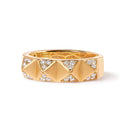 14K Yellow Gold 1/4 Cttw White Diamond Pyramid Band Ring (G-H Color, SI1-SI2 Clarity)- Size 7-4