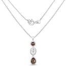 12.14 Carat Genuine Crystal Quartz & Smoky Quartz .925 Sterling Silver Pendant-2