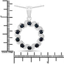 1.30 Carat Genuine Blue Sapphire and White Topaz .925 Sterling Silver Pendant-4