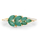 0.68 Carat Genuine Zambian Emerald and White Diamond 14K Yellow Gold Ring-3