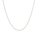 14k White Gold Diamond Cut Round Wheat Chain 0.6mm-2
