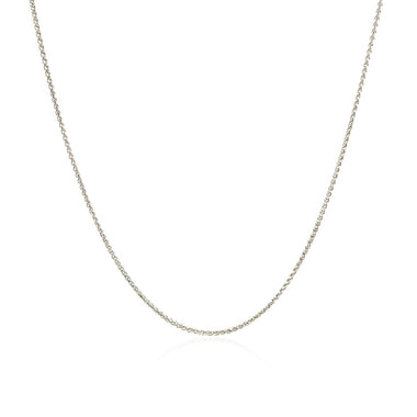14k White Gold Diamond Cut Round Wheat Chain 0.6mm - 0