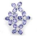 2.89 Carat Genuine Tanzanite .925 Sterling Silver Ring-3