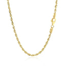 2.75mm 10k Yellow Gold Solid Diamond Cut Rope Chain-3