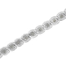 .925 Sterling Silver 1.0 cttw Miracle Set Diamond Spiraling Bezel Link Bracelet(I-J Color, I3 Clarity) -7.25"-4