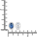 2.16 Carat Genuine Blue Sapphire and White Diamond 14K White Gold Earrings-6