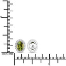1.92 Carat Genuine Green Tourmaline and White Diamond 14K White Gold Earrings-7