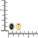 1.92 Carat Genuine Green Tourmaline and White Diamond 14K Yellow Gold Earrings-7