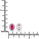 1.96 Carat Genuine Ruby and White Diamond 14K White Gold Earrings-3