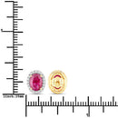 1.96 Carat Genuine Ruby and White Diamond 14K Yellow Gold Earrings-3