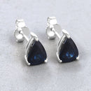 1.60 Carat Genuine Blue Sapphire 10K White Gold Earrings-4
