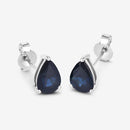 1.60 Carat Genuine Blue Sapphire 10K White Gold Earrings-7