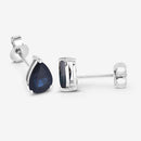 1.60 Carat Genuine Blue Sapphire 10K White Gold Earrings-8