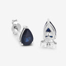 1.60 Carat Genuine Blue Sapphire 10K White Gold Earrings-9