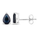 1.60 Carat Genuine Blue Sapphire 10K White Gold Earrings-2