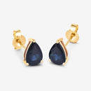 1.60 Carat Genuine Blue Sapphire 10K Yellow Gold Earrings-7