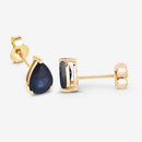1.60 Carat Genuine Blue Sapphire 10K Yellow Gold Earrings-8