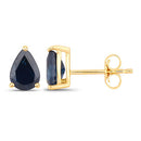 1.60 Carat Genuine Blue Sapphire 10K Yellow Gold Earrings-2