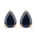 1.60 Carat Genuine Blue Sapphire 14K Yellow Gold Earrings-1