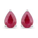 1.60 Carat Genuine Ruby 10K White Gold Earrings-1