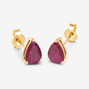 1.60 Carat Genuine Ruby 10K Yellow Gold Earrings-7
