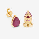 1.60 Carat Genuine Ruby 10K Yellow Gold Earrings-9