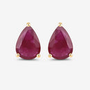 1.60 Carat Genuine Ruby 10K Yellow Gold Earrings-10
